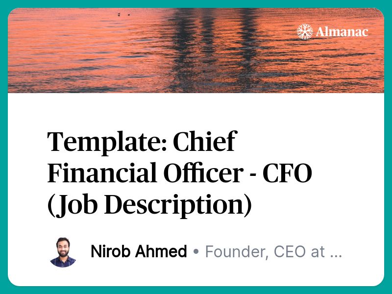 Template: Chief Financial Officer - CFO (Job Description)