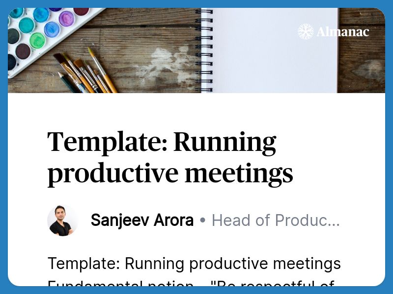 Template: Running Productive Meetings