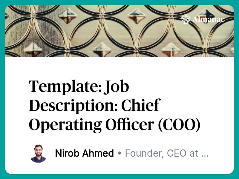 Template: Job Description: Chief Operating Officer (COO)