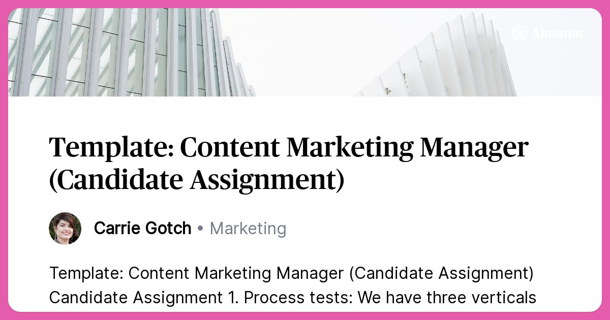 content marketing interview assignment