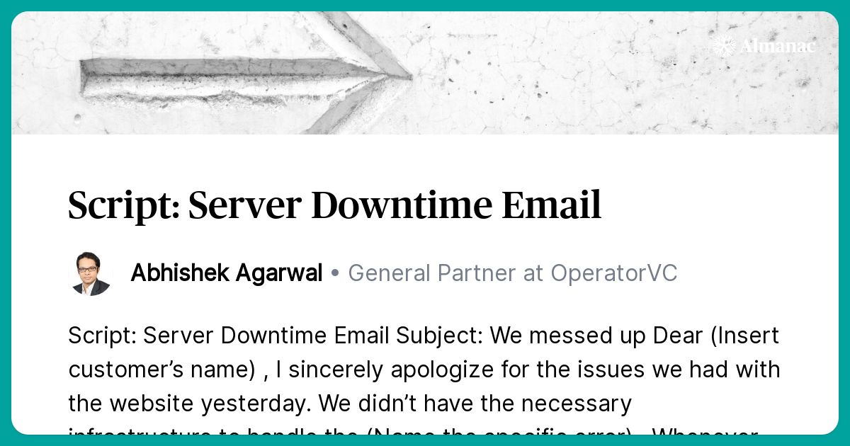 It Downtime Email Template