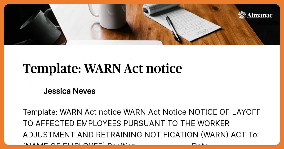 Template WARN Act notice