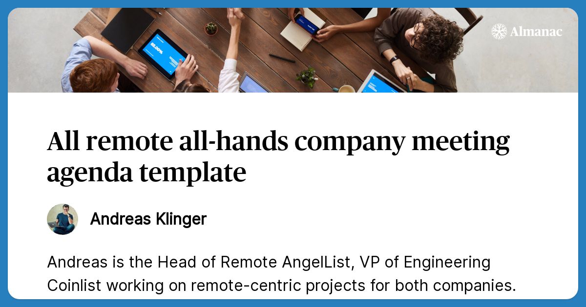 Thumbnail of All remote all-hands company meeting agenda template