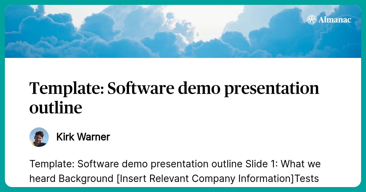 software demo presentation template