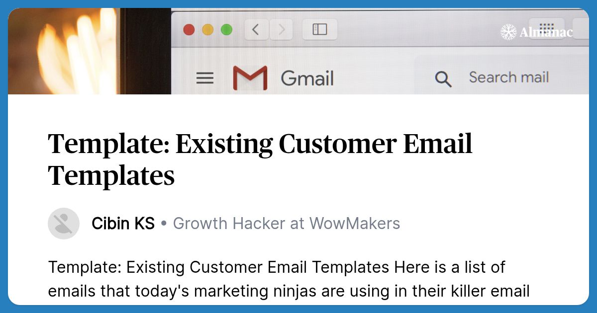 Template: Existing Customer Email Templates