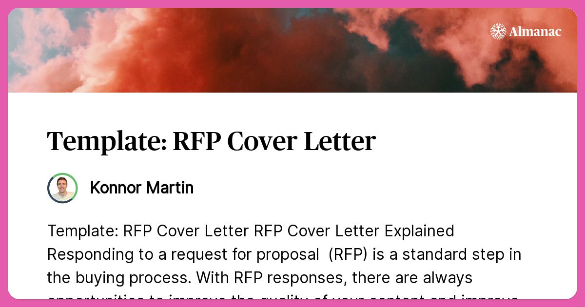 rfp cover letter samples