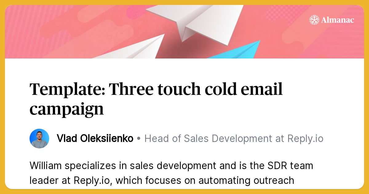Template: Three touch cold email campaign