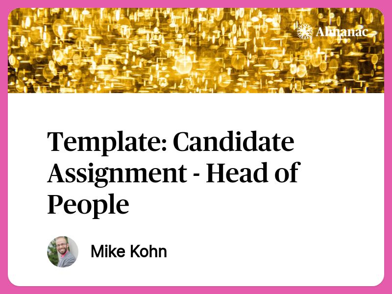 Template: Candidate Assignment - Head Of People