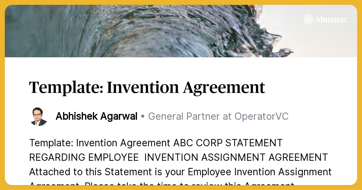 Template: Invention Agreement