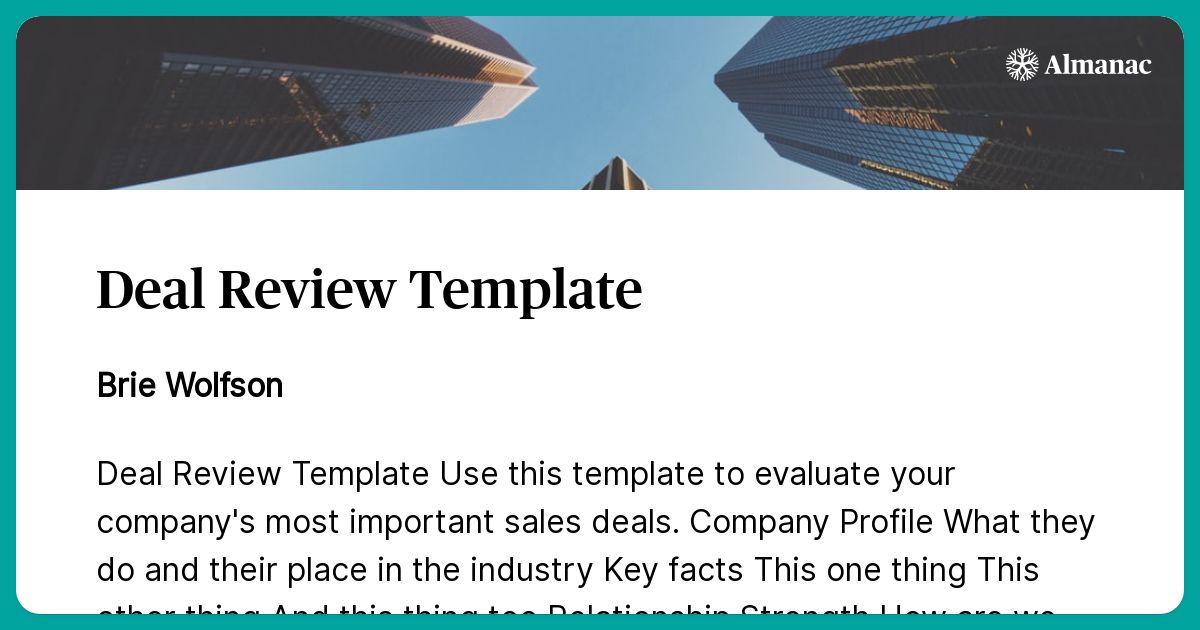 Deal Review Template